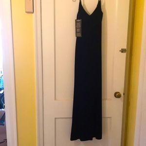 Spaghetti Strap Black Velvet Gown